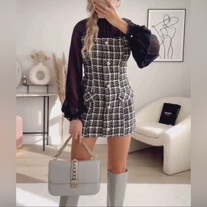 Zara contrasting structured dress